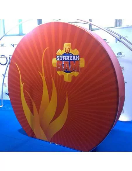 Circular graphic backdrop