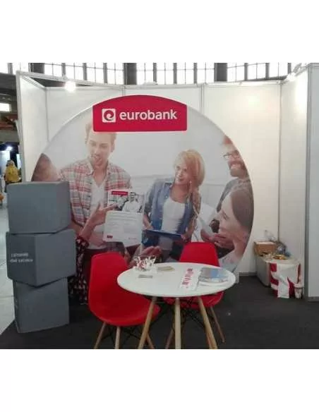 Graphic backdrop for trade shows