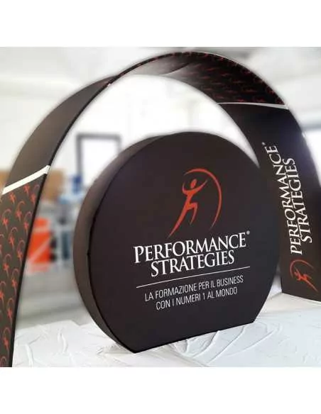 Stand with arch and backdrop