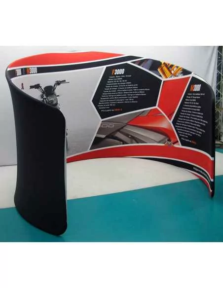 Curved stand with fabric print Curved stand with fabric print