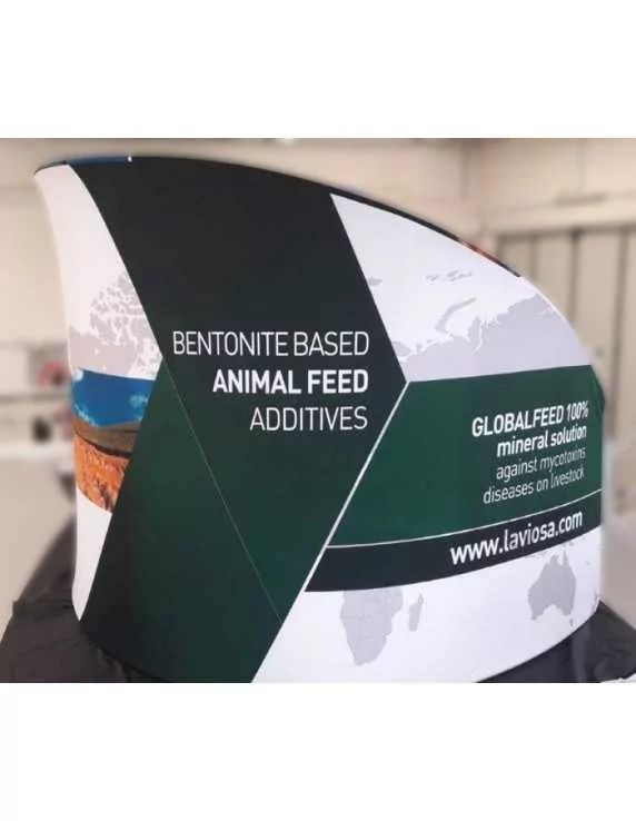 Back of the custom curved stand Back of the custom curved stand