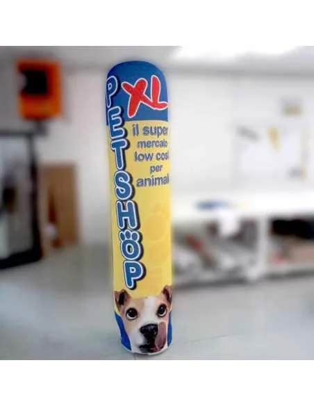 Quality check on an inflatable totem Quality check on an inflatable totem