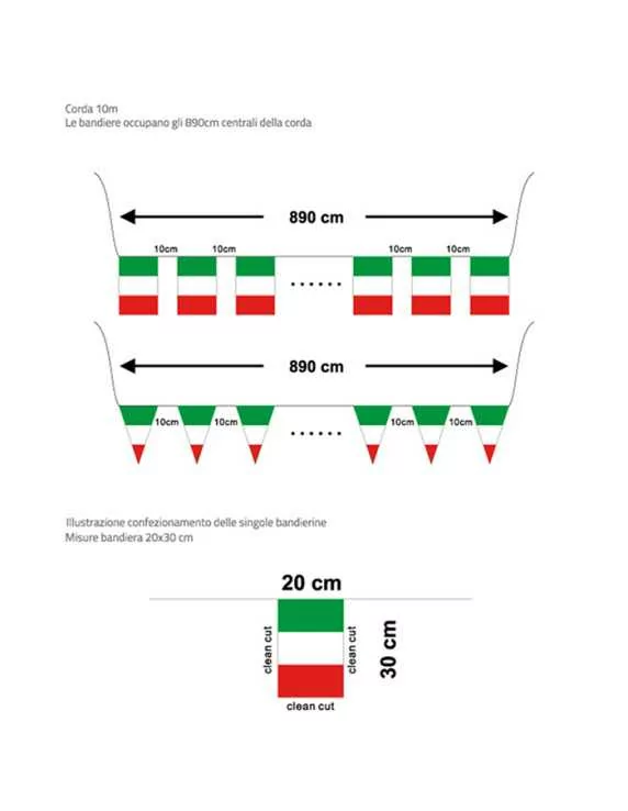 Row of flags - measures Row of flags - measures