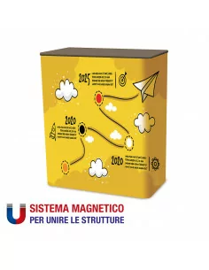 advertising desk with magnetic profiles