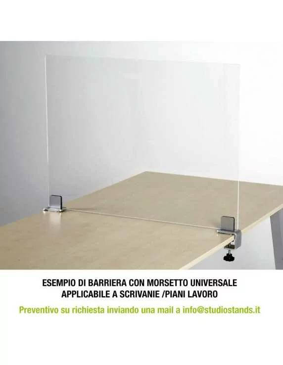 barriera plex da banco con morsetti