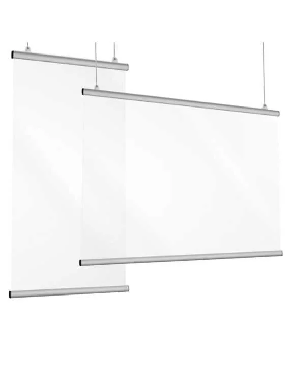 rollup with hanging transparent banner