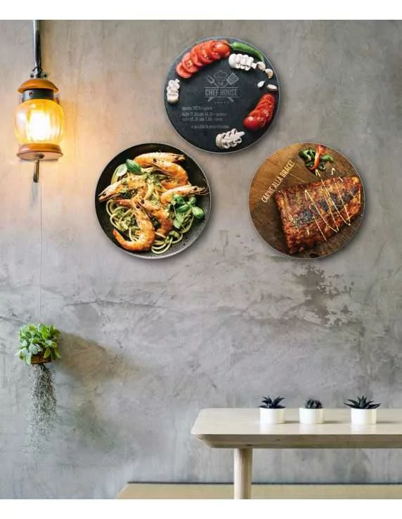 Circular frames with fabric print Circular frames with fabric print