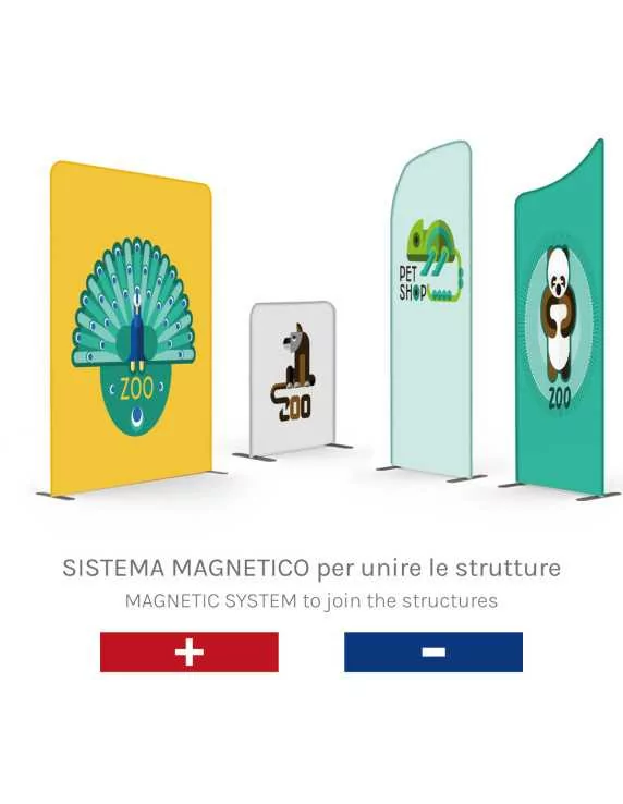 Magnetic display with textile print