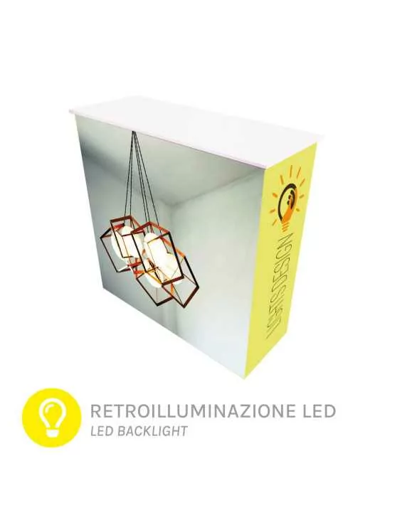 desk pop-up con retroilluminazione LED