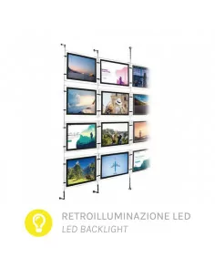 Multi-poster display with LED