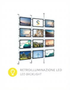 Multi-poster display with LED