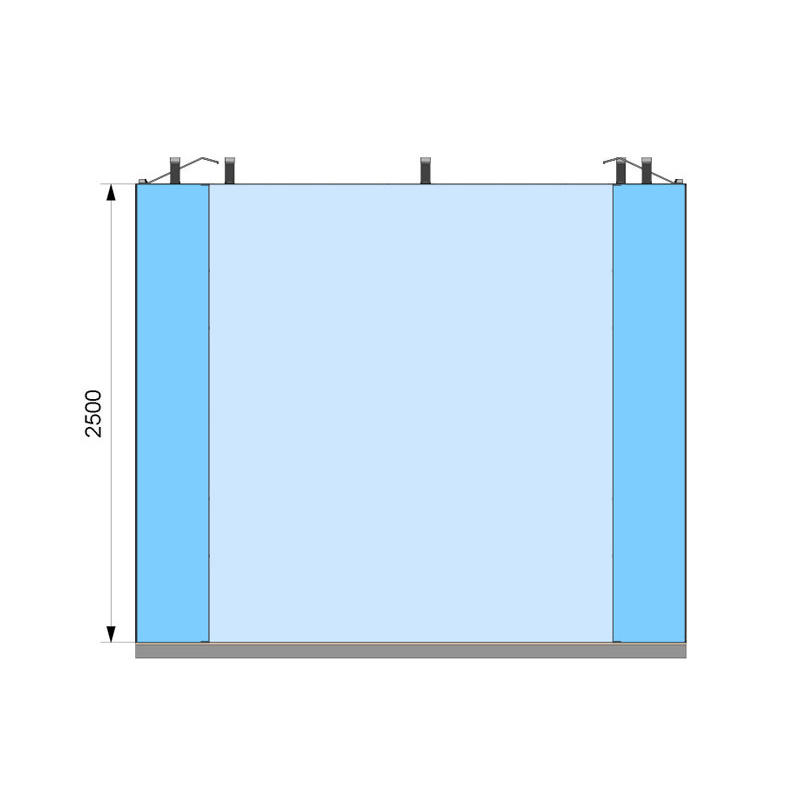 Stand 3x3 - 1 lato aperto - side view