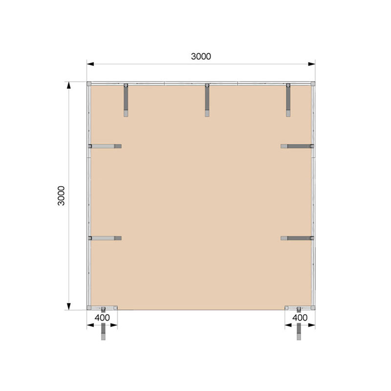 Stand 3x3 - 1 lato aperto - top