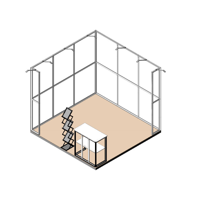 Stand 3x3 - 2 lati aperti - side view