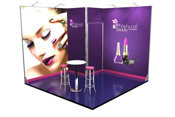 esempio di stand con strutture textile frame