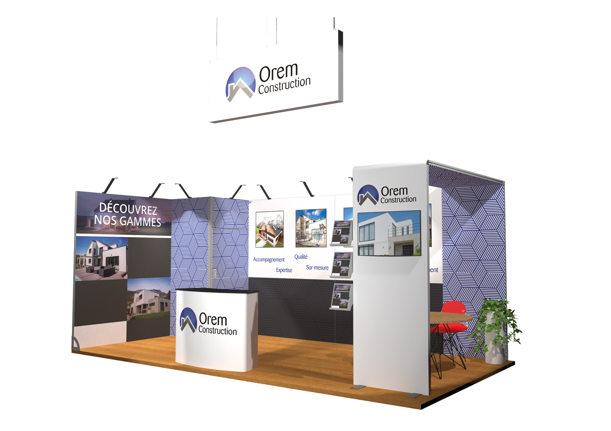 esempio di stand con strutture textile frame