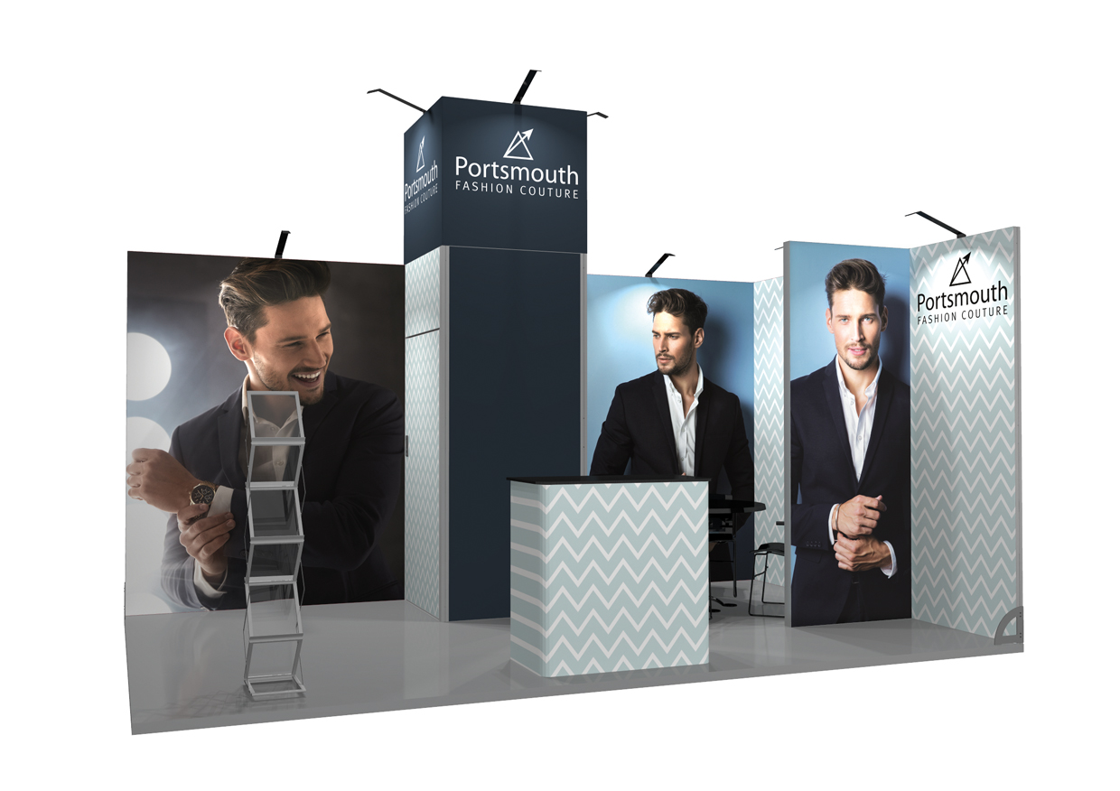 esempio di stand con strutture textile frame