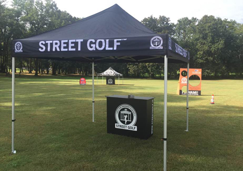 Gazebo promozionale Street Golf per eventi all'aperto