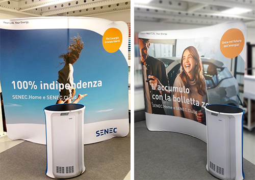 Stand composto da fondale e banchetto