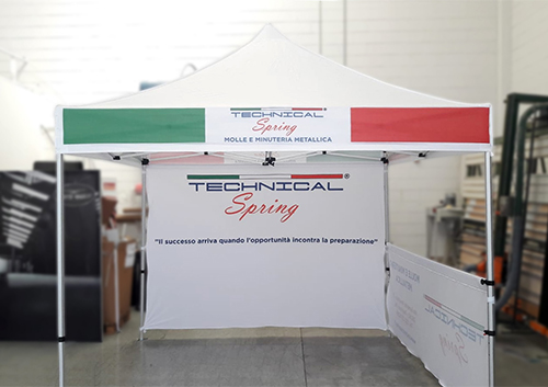 Gazebo portatile con mezza parete