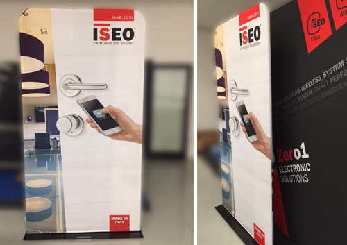Totem Soft con stampa su tessuto