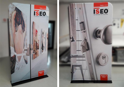 Totem soft con stampa su tessuto